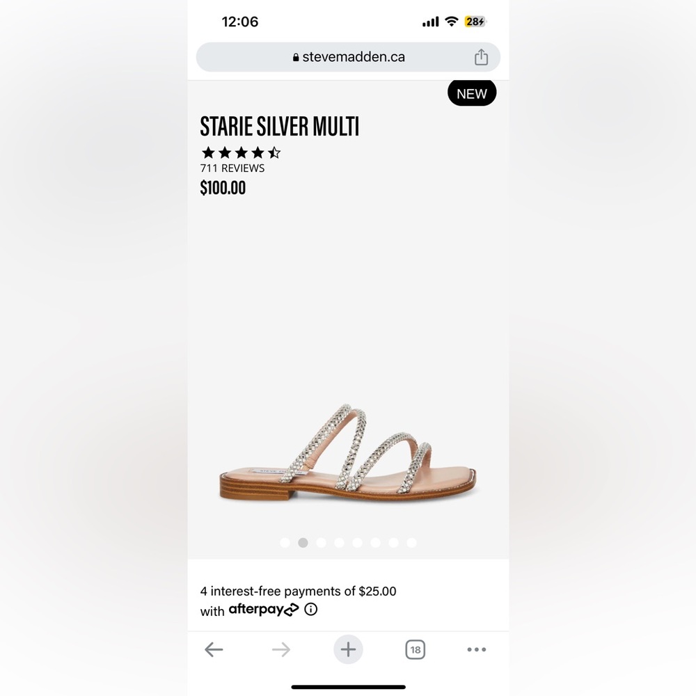 Steve Madden Starie Sandal in Silver Multi